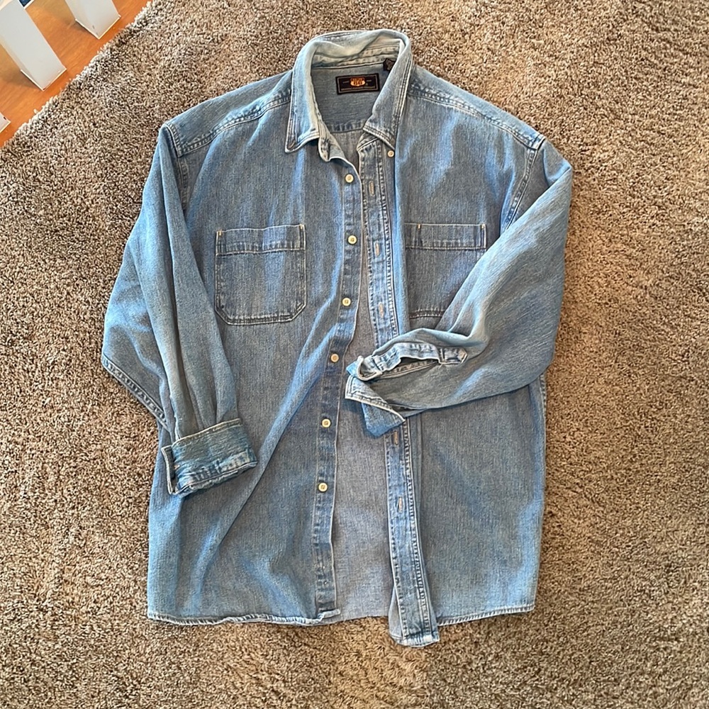 Vintage Denim Shirt / Oversized / Button Down